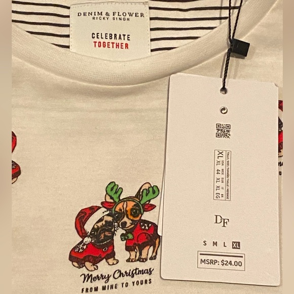 NWT Christmas T-shirt with Chihuahua & Pug - XL - Picture 4 of 6